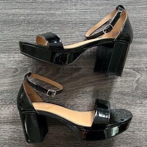 Torrid Glossy Patent Leather Block Heels | Size 10.5W